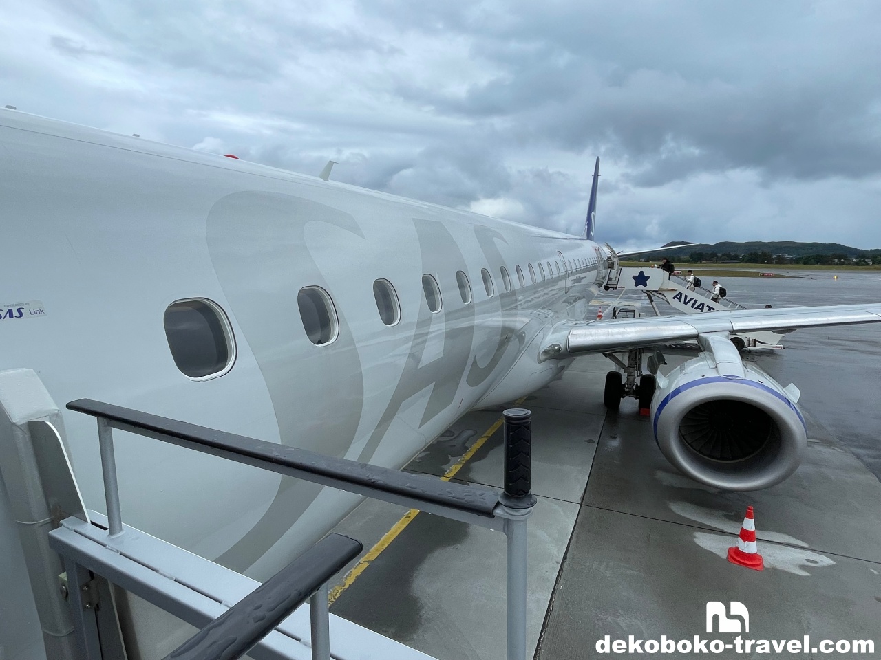 スカンジナビア航空。前後から乗り降りできて効率的。