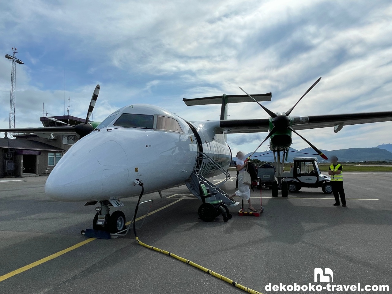 ボードーからレクネスの飛行機はプロペラ機。