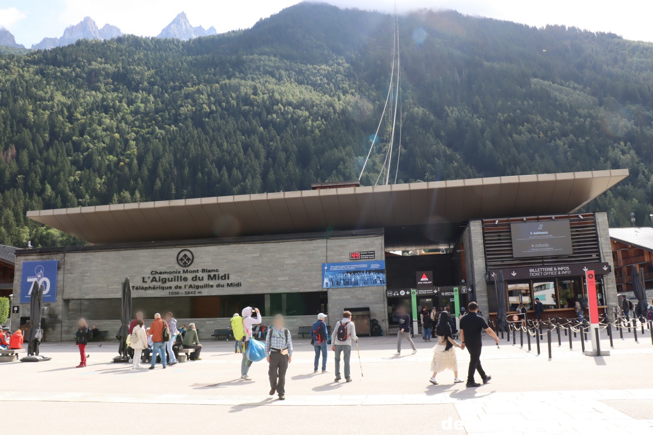 エギーユ・デュ・ミディのケーブルカー乗り場