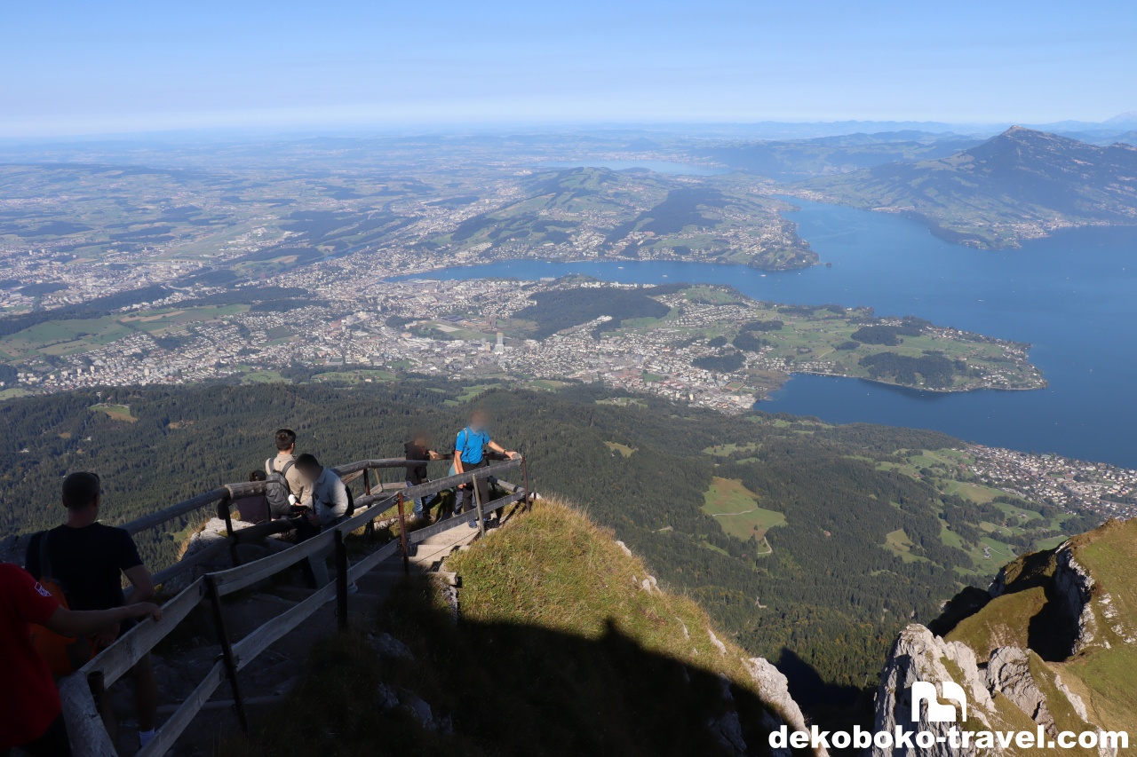 ルツェルンの街が一望できる