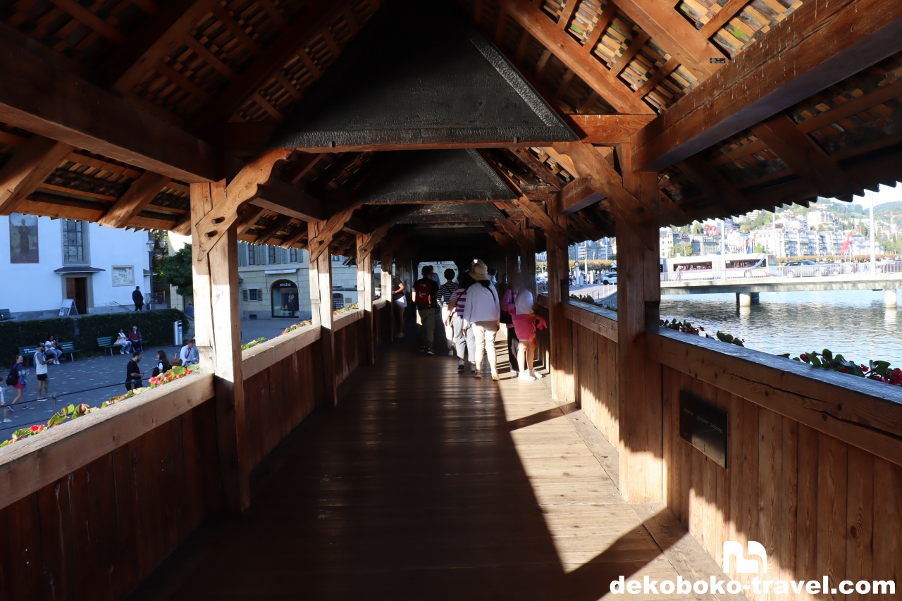 カペル橋の焼失痕跡